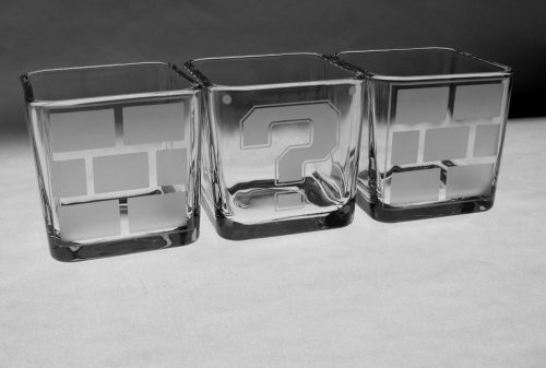 Mario etched glasses