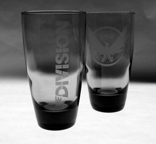 The Division Hand Etched Drinking Glass