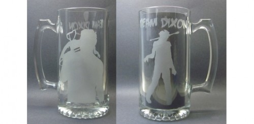 Etched beer mug walking dead inspired beer mug gift