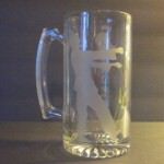 I love (heart) zombies etched beer mug