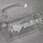 Etched I love zombies beer mug