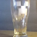 Minecraft creeper inspired design drinking glass etched by hand