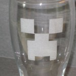Etched Drinking Glass Minecraft Inspired Creeper Inspired glass