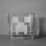 Square Glass Jar Etched Creeper Inspired Glass