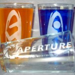 Portal inspired pint glasses