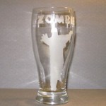Zombie Pub Glass hand etched