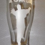 Zombie pub glass etched