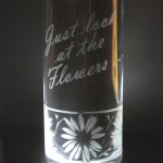 Walking Dead etched glass vase flower vase