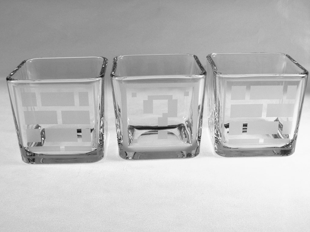 Super Mario etched glass jars