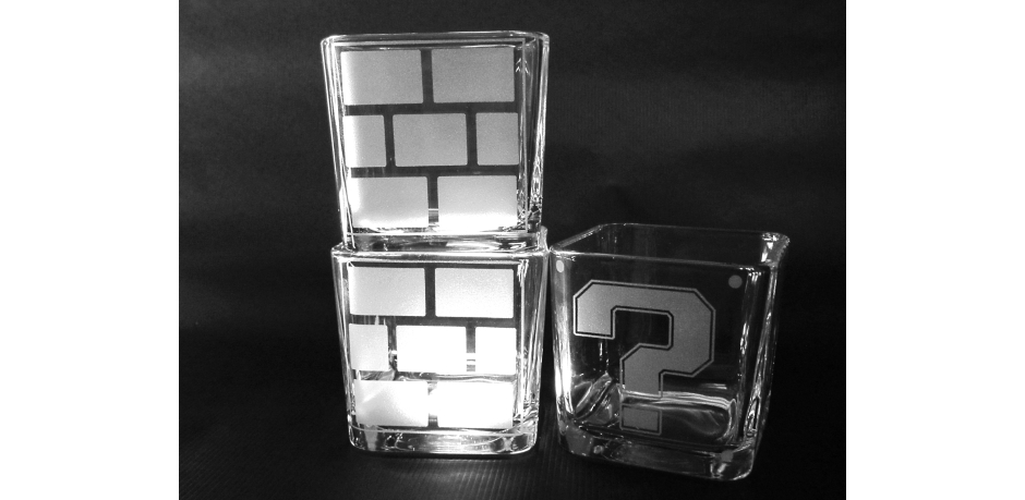 Mario Etched Glass Gift