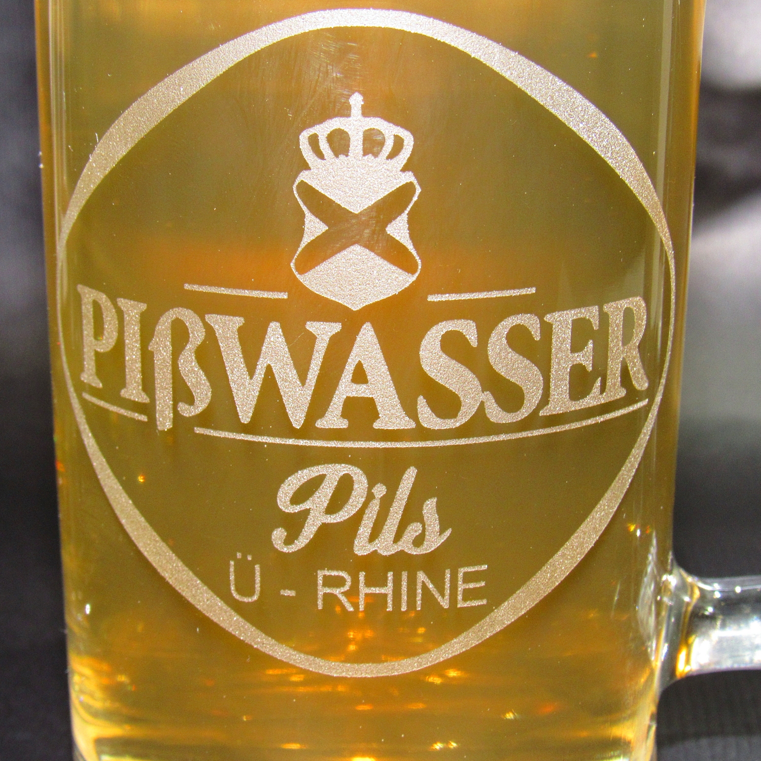 Pißwasser pisswasser etched beer mug