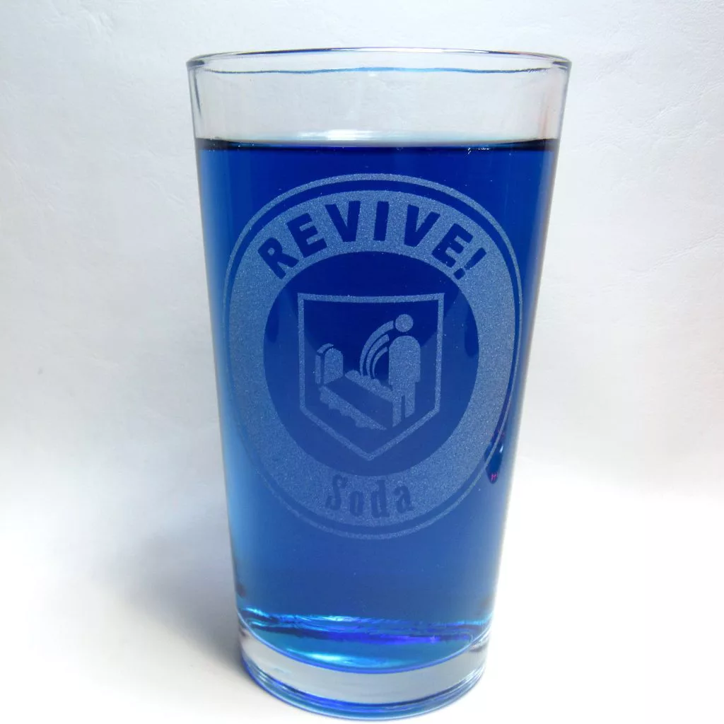 Quick Revive Revive Soda COD Zombies Perk-A-Cola soda pint glass
