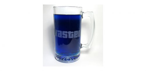 gta wasted beer mug etched by hand