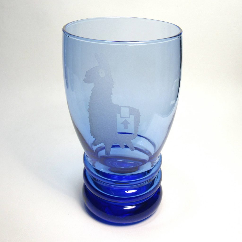 Fortnite llama Pinata etched glass