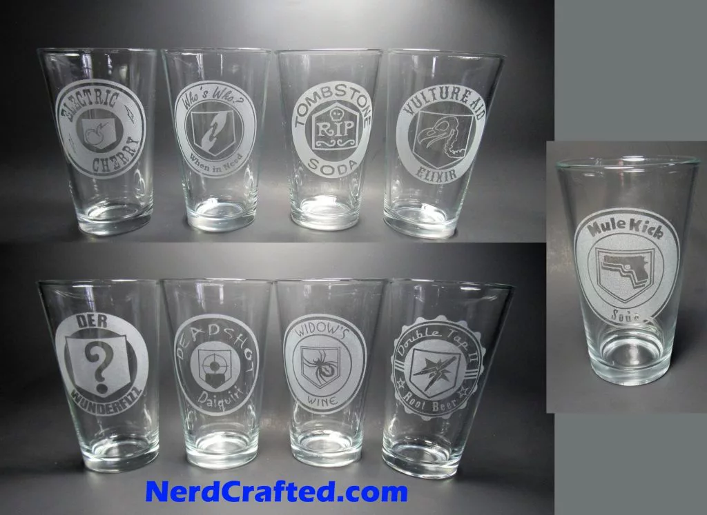 Call of Duty Perk Glasses Series 2 Set. 9 glasses in total